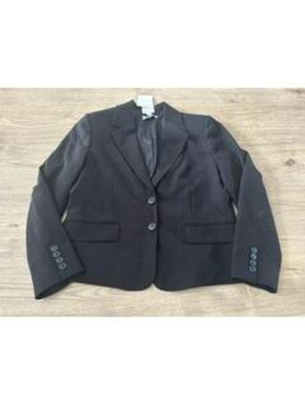 Nordstrom Womens Blazer Jacket Size XL Black Lined Two Button Stretch